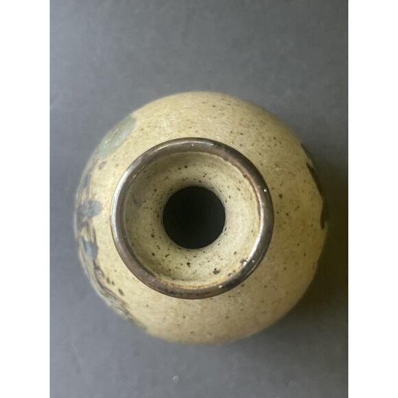 Vintage Studio Pottery Handcrafted Stonewear Speckled Artisan Bud Vase 4.5” - Picture 5 of 9